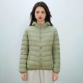女装秋冬新款新国标90绒轻薄羽绒服女款女式带帽简约外套 2XL 抹茶绿