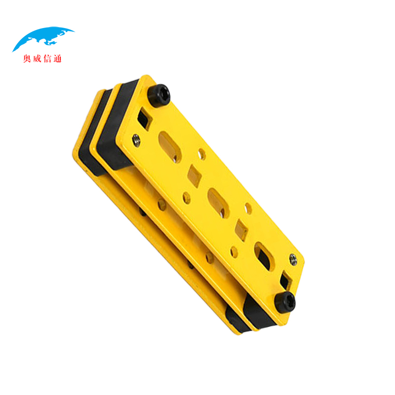 奥威信通 钢制动力固线器 钢多孔长孔 压线板理线夹压板 个 黄色多孔88mm