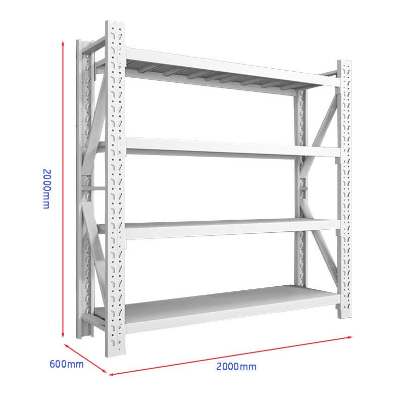 和居态 白色货架 200x60x200cm 300kg/层 组图片