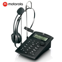 摩托罗拉(MOTOROLA)HT330C电话机耳麦电话机座机 话务耳机 客服/呼叫中心商务头戴式 音频输出 黑色