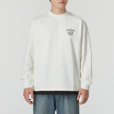 Skechers斯凯奇男装新款休闲套头衫圆领卫衣L324U111-0018 ZP L324U111-0074/乳白色 XXL