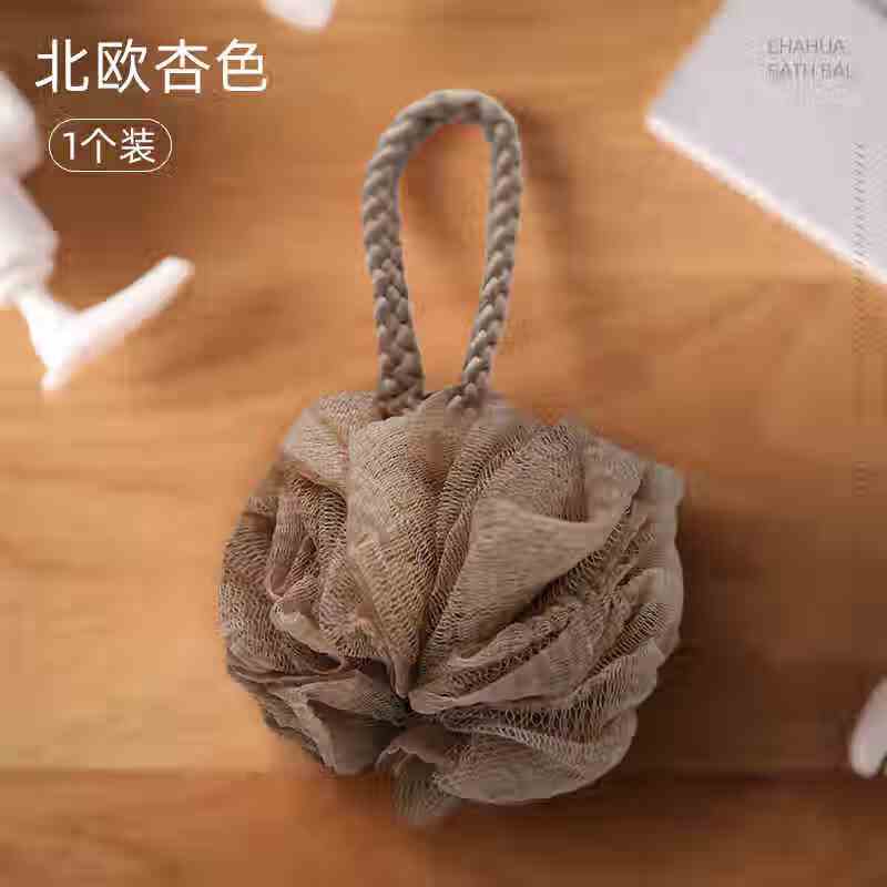 茶花(CHAHUA)沐浴球大号高档不散浴花澡花洗澡球搓澡泡澡球1只装K05004颜色随机