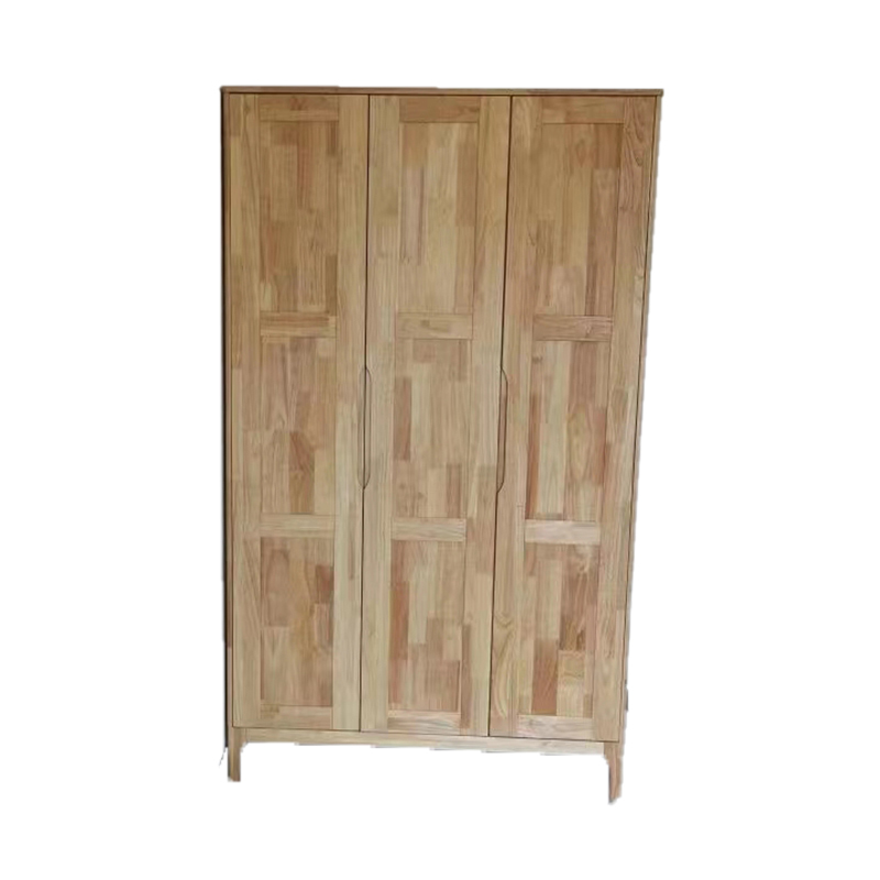 大嘉 北欧实木衣柜原木色三开门 长127*宽60*高210cm高清大图