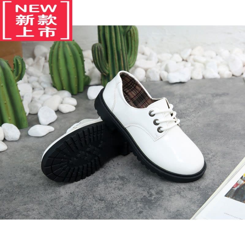 可莉允男童皮鞋儿童鞋绑鞋带贴扣黑色男孩子学生学校演出礼仪小皮鞋运动休闲鞋图片