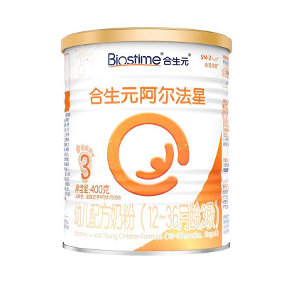 合生元(BIOSTIME)阿尔法星3段 幼儿配方奶粉(12-36月龄) 3段400g*1罐
