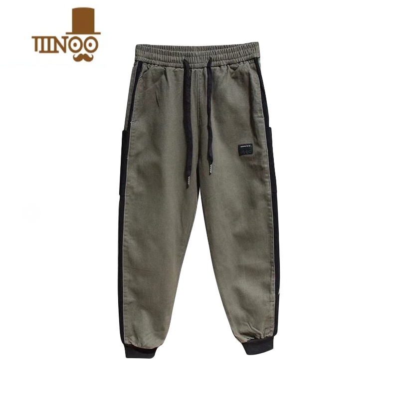 YANXU春季美式潮牌束脚休闲裤男宽松长裤大码加肥加大松紧腰哈伦裤高清大图