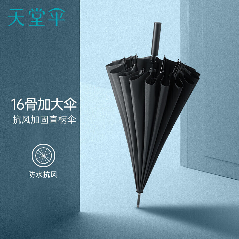 天堂 11013E风华 双人雨伞直柄 大号半自动雨伞16骨加固抗风拒水 65CM*16K