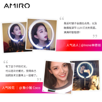 AMIRO化妆镜C系列玫瑰金日光镜LED化妆灯台灯镜子带灯台式公主镜