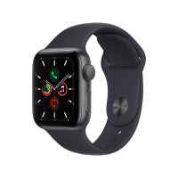 MKQ13CH/A Apple Watch SE 40毫米 GPS版 深空灰色铝金属表壳午夜色运动型表带