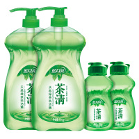 蓝月亮茶清洗洁精1kg瓶装*2+100g瓶装*2绿茶清香高效去油