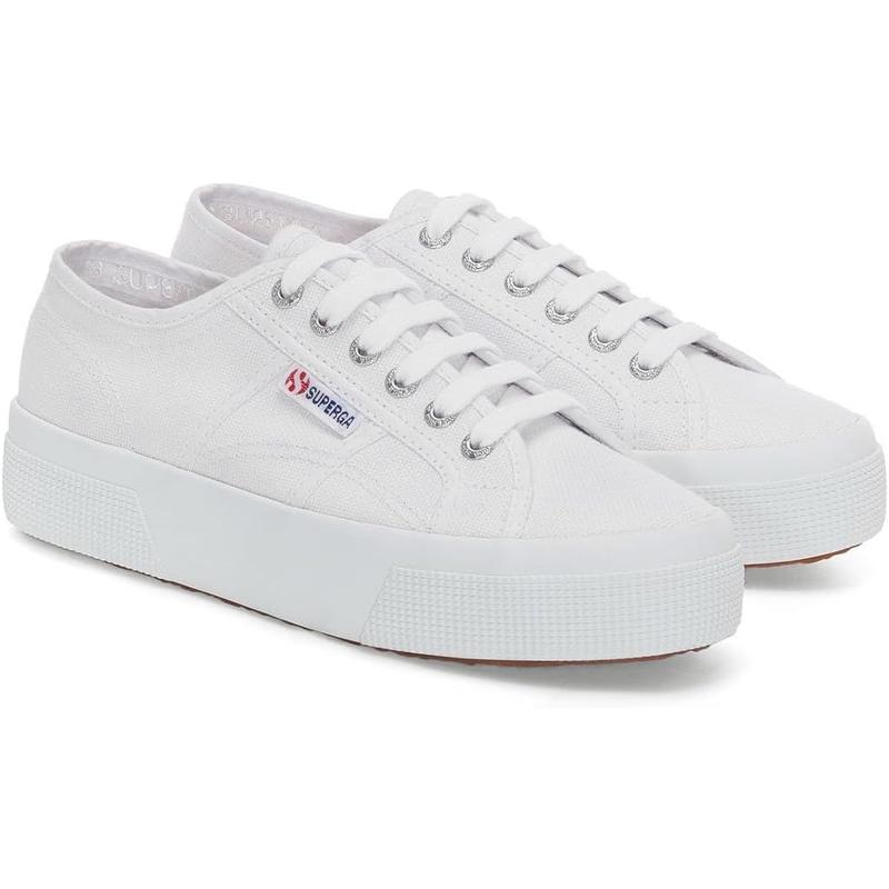 SUPERGASUPPERGA男女同款低帮系带鞋软牛皮增高楔形橡胶底休闲板高清大图