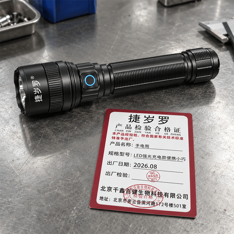 捷岁罗 手电筒 LED强光充电款便携小巧 把高清大图