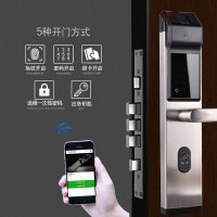 路刻指纹锁家用防盗门电子锁微信手机远程一次性密码开门智能锁双开门铜门木门酒店别墅密码锁不锈钢门玻璃门磁卡锁