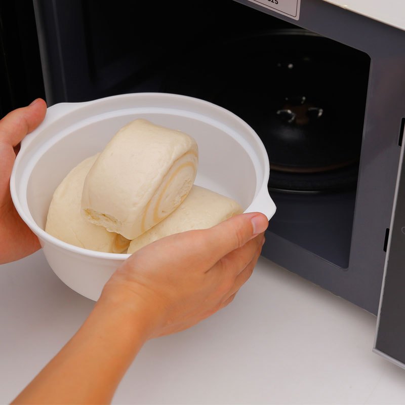趣涉家居 微波炉圆形双耳饭盒便当盒家用大号塑料带盖微波炉碗套装 生活日用家居器皿饭盒便当盒居家用品