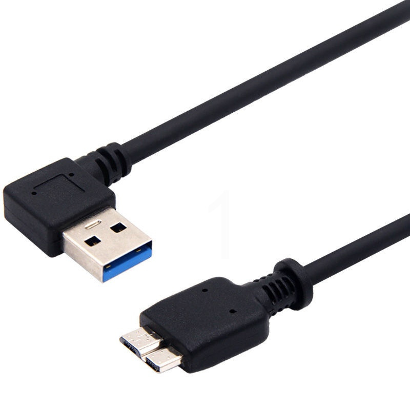 0.3m usb左弯 usb3.0转micro b直头工业相机移动硬盘盒90度左右弯头充