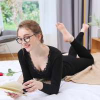 莎丞女士保暖内衣女加厚加绒套装学生美体韩版紧身棉毛衫秋衣秋裤女冬