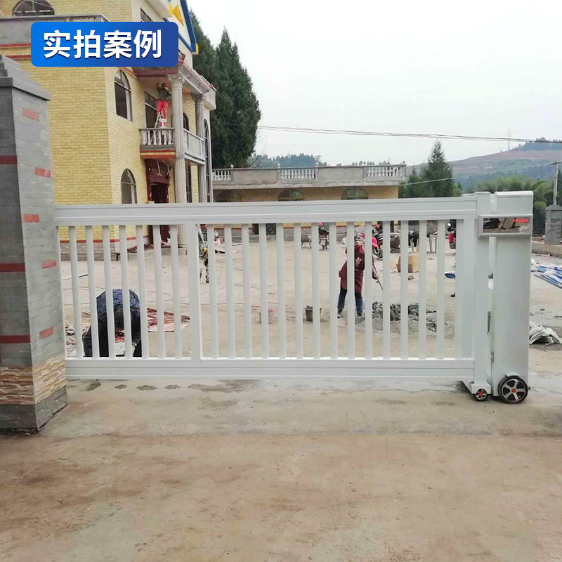启功铝合金电动段滑门格栅段滑门企业单位电动大门每米QG-JZDHM3高清大图