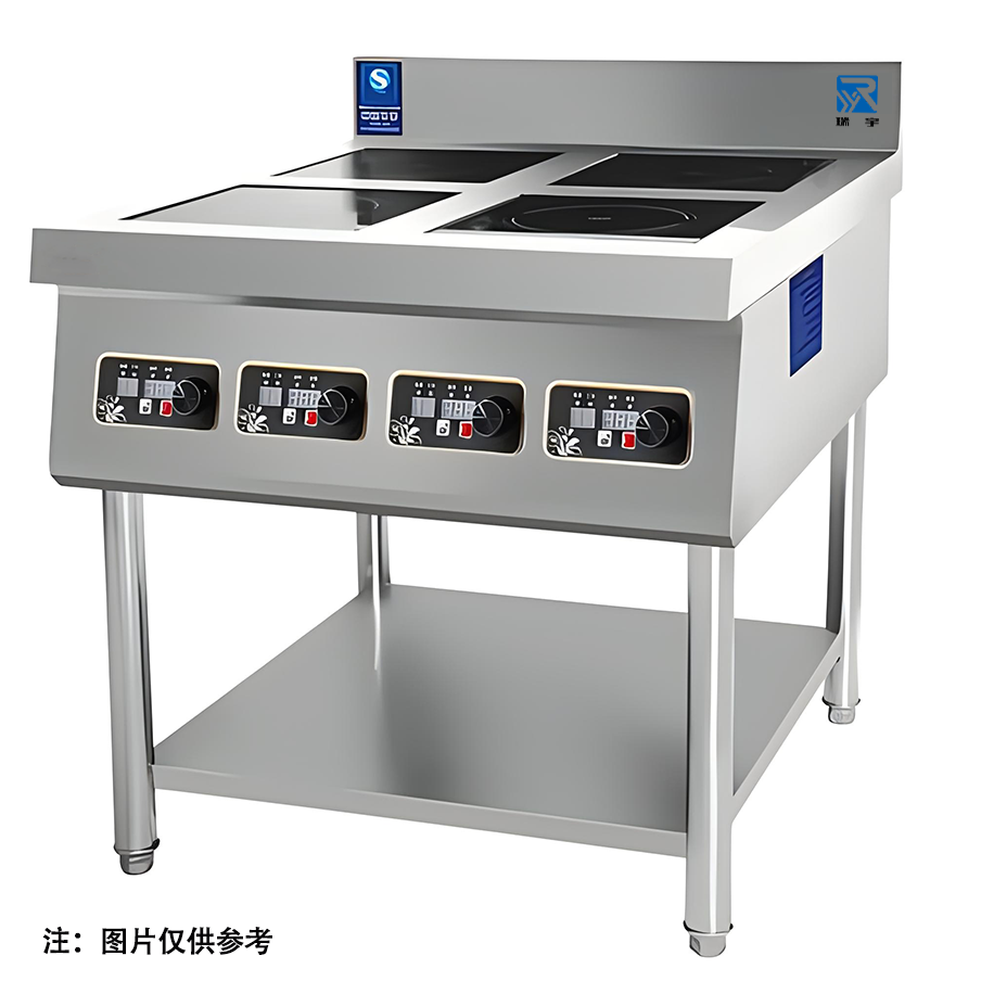 瑞宇牌简易电磁四眼煲仔炉800*900*800+200/380V/50HZ/3.5Kw*4