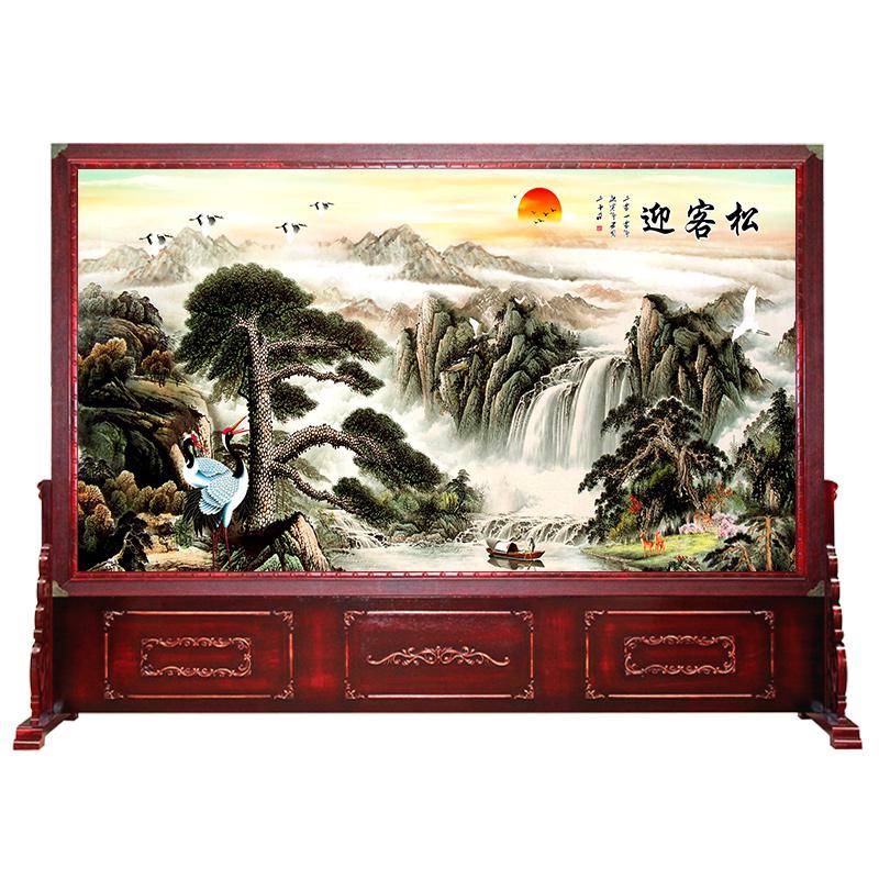 BONJEAN定做实木屏风隔断中式酒店客厅办公室单位大厅进玄关风水座屏高清大图