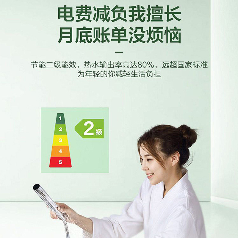 Leader海尔智家出品电热水器50升PLA3 3000W速热健康抑菌洗 节能休眠 数显温度 安全防电墙