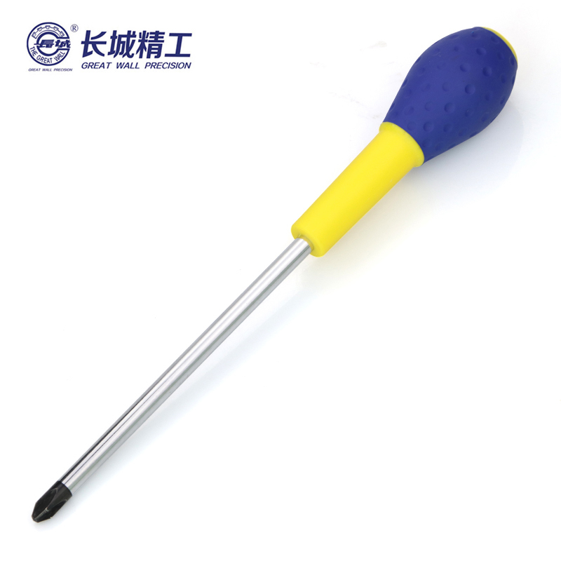 长城精工 Cr-V双色橡塑柄十字头旋具 #1*5*75mm 270235 1把(10把起订 拍少不发货 不零售)
