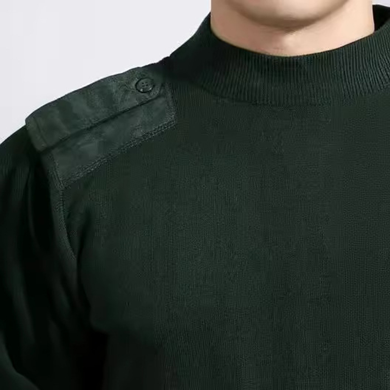 大唐御毛衣男V领针织衫圆领军迷绒衣鸡心领加厚保暖羊毛衫军绿冬季背心-V领军绿色-115码高清大图