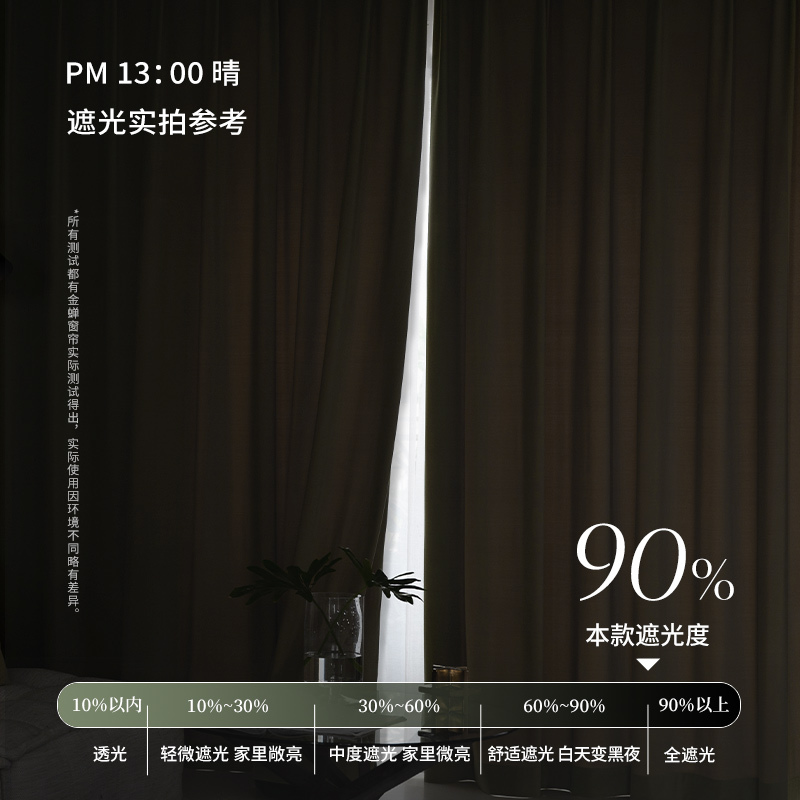 窗帘北欧简约遮光布客厅金蝉卧室简欧轻奢飘窗阳台天鹅绒