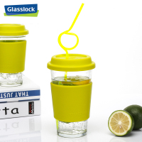 三光云彩(GLASSLOCK)玻璃水杯韩国进口钢化耐热玻璃茶杯果汁杯牛奶杯苹果绿 RC106-1 500ml钢化玻璃水杯