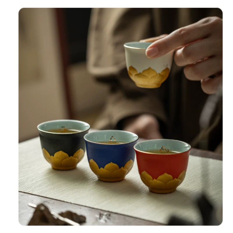 敦煌文创家居器皿艺术陶瓷摆件中式禅意设计手工雕刻敦煌壁画纹样复古雅致装饰品高清大图