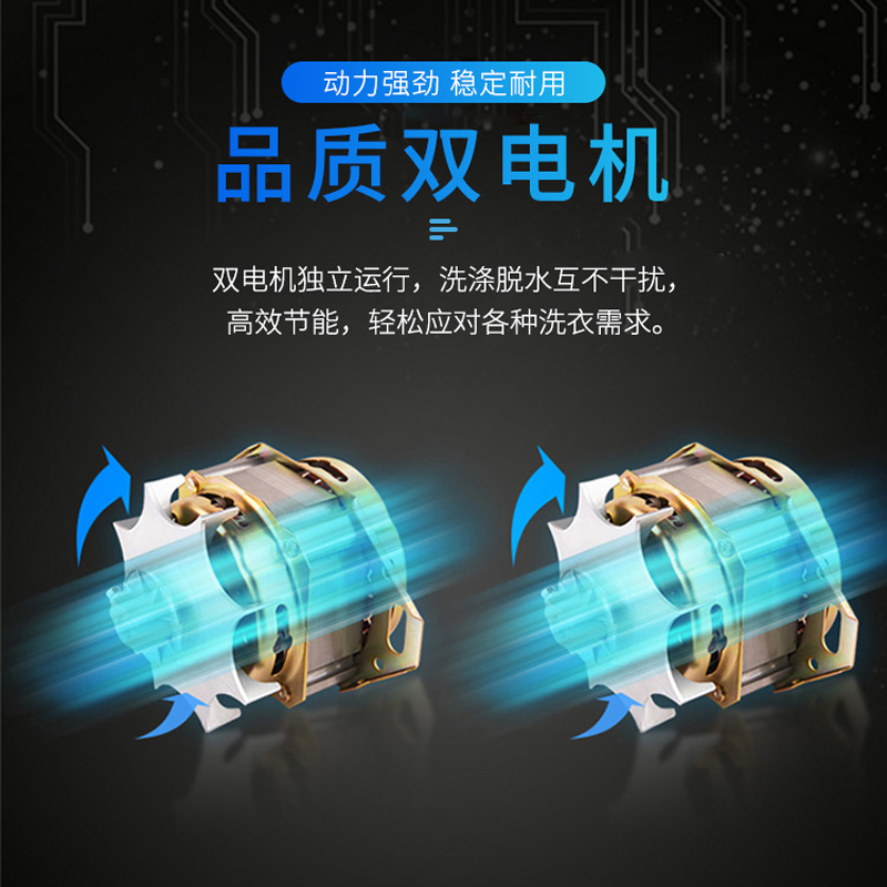 澳柯玛13公斤双桶半自动洗衣机 双缸 家用大容量双缸双筒双电机双动力老式易操作洗衣机XPB130-2868SG高清大图