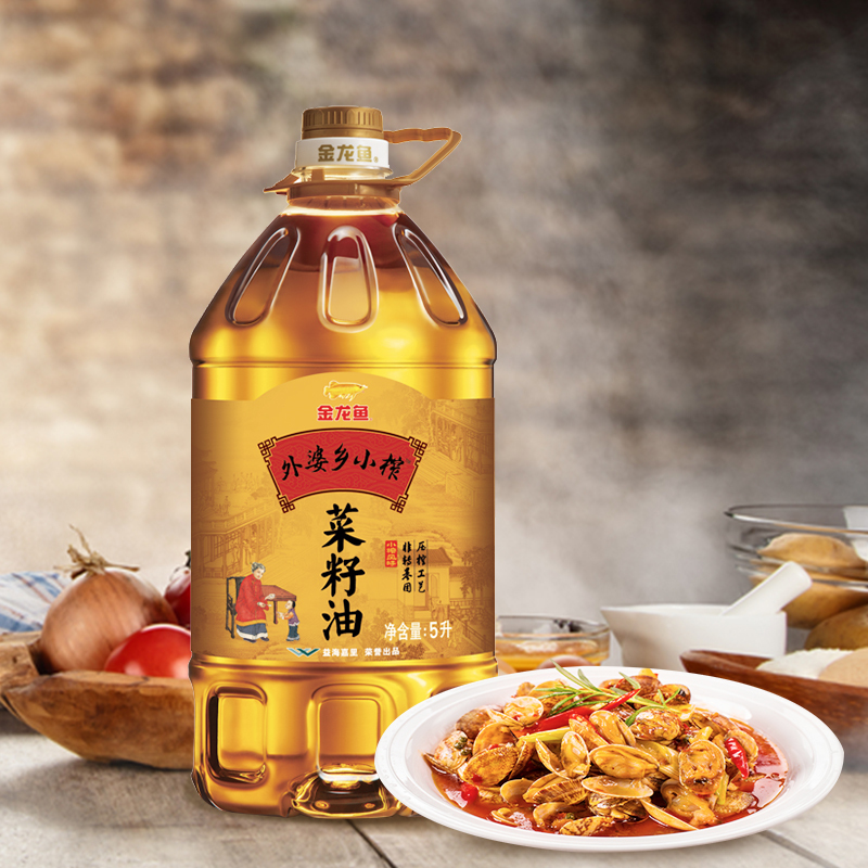 金龙鱼外婆乡小榨菜籽油5L 非转基因家用桶装食用油