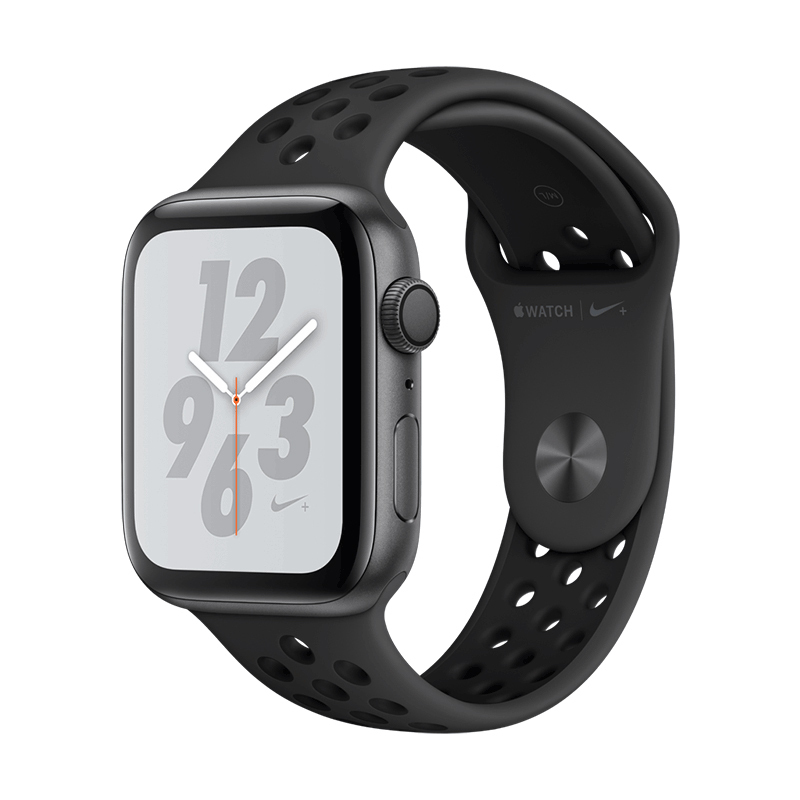 苹果Apple Watch Series 4智能手表 GPS款 深空灰铝金属表壳搭配黑色 NIKE+ 44mm MU6L2ZP/A