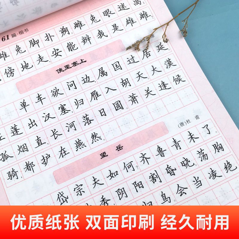 初中必背古诗词文言文临摹钢笔字帖中考练字帖正楷行楷练字本 必背古诗词(行楷)