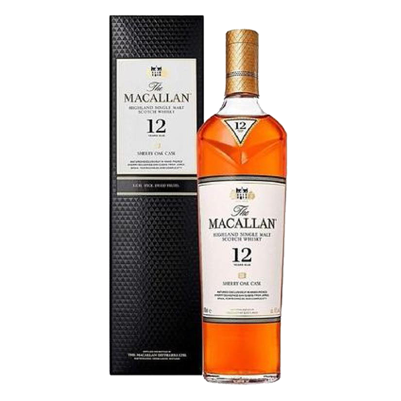 麦卡伦(Macallan) 原装进口 苏格兰单一麦芽威士忌12年 雪莉桶 700ml 单瓶装 海外版