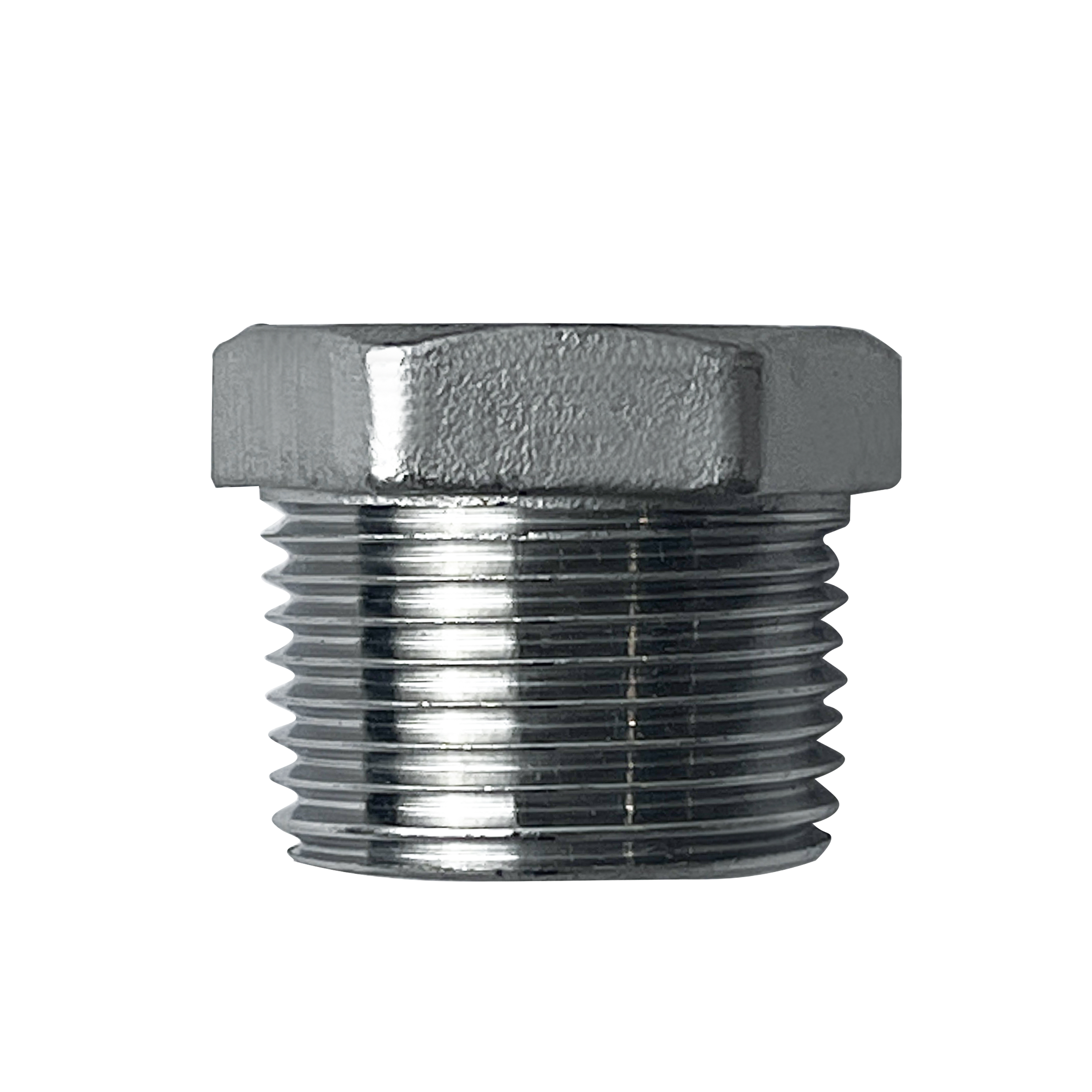 杉外山 304不锈钢外六角塞头 外丝管帽 个高清大图