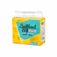 百慧(baihui)HR4038本色竹浆392张四层6连包软抽 96包/箱 单箱装