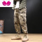 七斓干活穿的裤子男沙漠迷彩工装裤男束脚宽松户外休闲耐磨工作战术裤