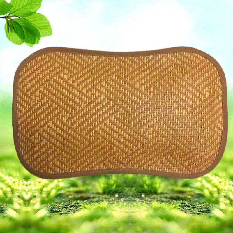 婴儿凉枕熟荞麦壳填充透气夏季宝宝枕头冰丝加冰藤双面婴儿枕 印尼藤