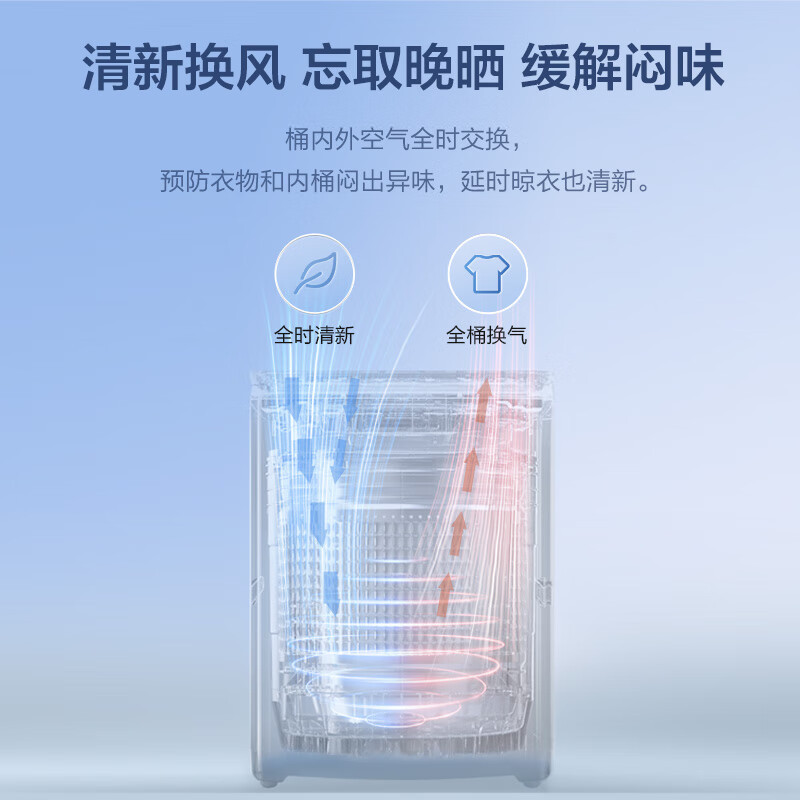 海尔(Haier)波轮洗衣机小型全自动家用 8公斤容量 一体盖全桶换风 宿舍出租房 EB80Z33Mate1