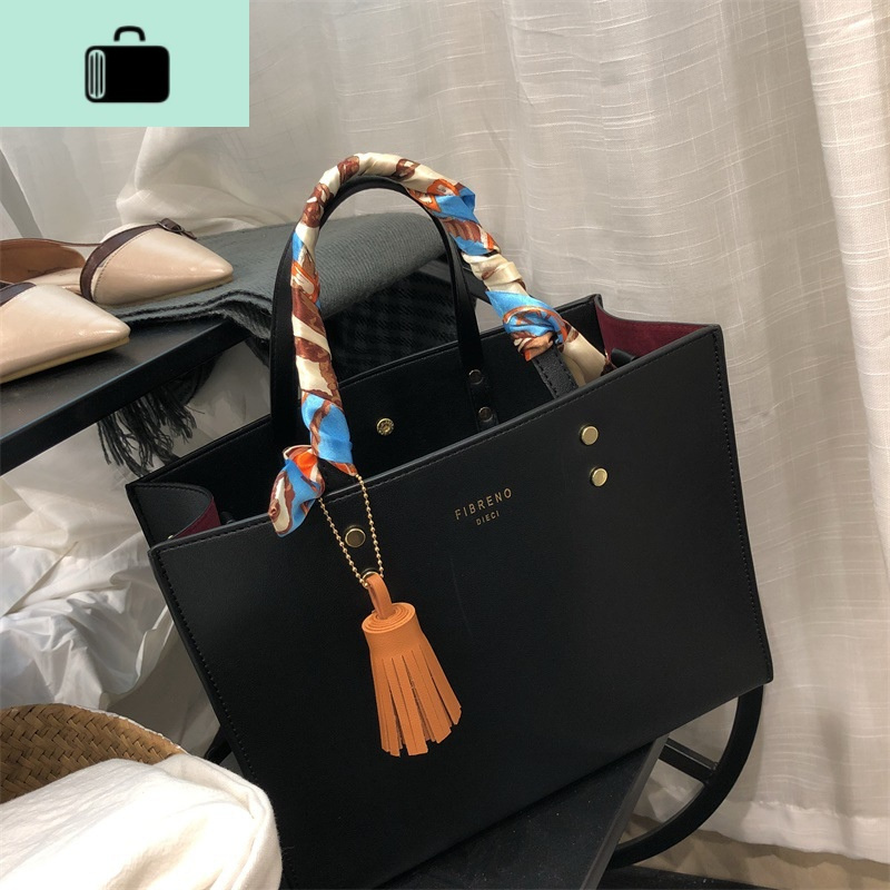 韩国fibren小众设计tote托特包女通勤新款文件包手提单肩OL大包NEW LAKE女士单肩包