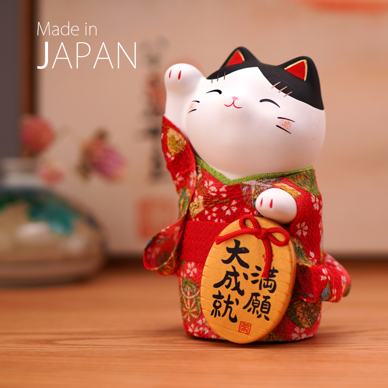 日本猫大号和服日式摆件开业乔迁结婚生日创意 三维工匠 满愿大成就&高14CM猫高清大图