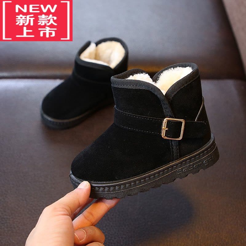 可莉允秋冬季童鞋宝宝小童棉鞋加绒儿童雪地靴马丁靴时尚男女童短靴子潮图片