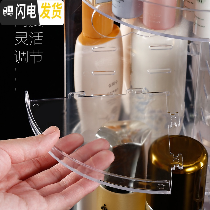 三维工匠旋转化妆品收纳盒梳妆台女护肤品刷口红桌面置物架宿舍整理收纳架高清大图