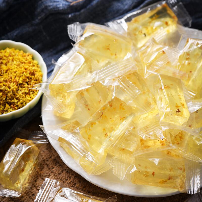 桂林特产水晶桂花糕透明桂花糖糯米糕日式好吃的零食小吃桂花软糖金桔