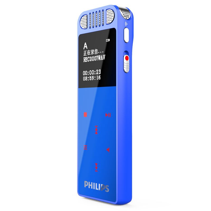 飞利浦录音笔 VTR8060 16G 会议 学习记录 WIFI 语音转文本 APP文件传输分享 智能数字降噪录音笔 蓝色
