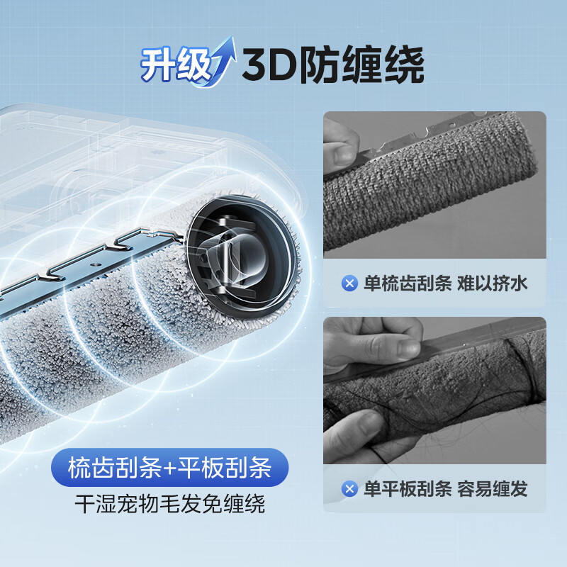 美的(Midea)洗地机GX5pro 自清洁无尘感 滚刷防缠绕 实时电解水 创新3贴边清洁 无线家用洗拖一体机 黑色高清大图