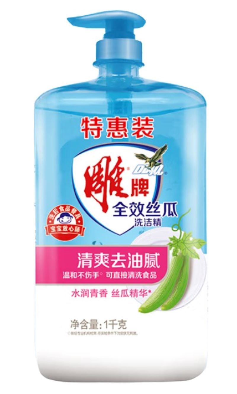 雕牌 全效丝瓜洗洁精1kg*3瓶家用食品级无毒级果蔬洗涤剂 不伤手