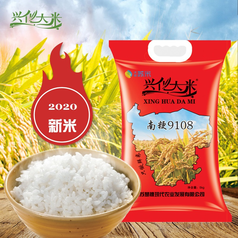 兴化大米 生态种植5kg/袋10斤 粳稻米 圆粒米 南粳9108(红) 2021秋收新米