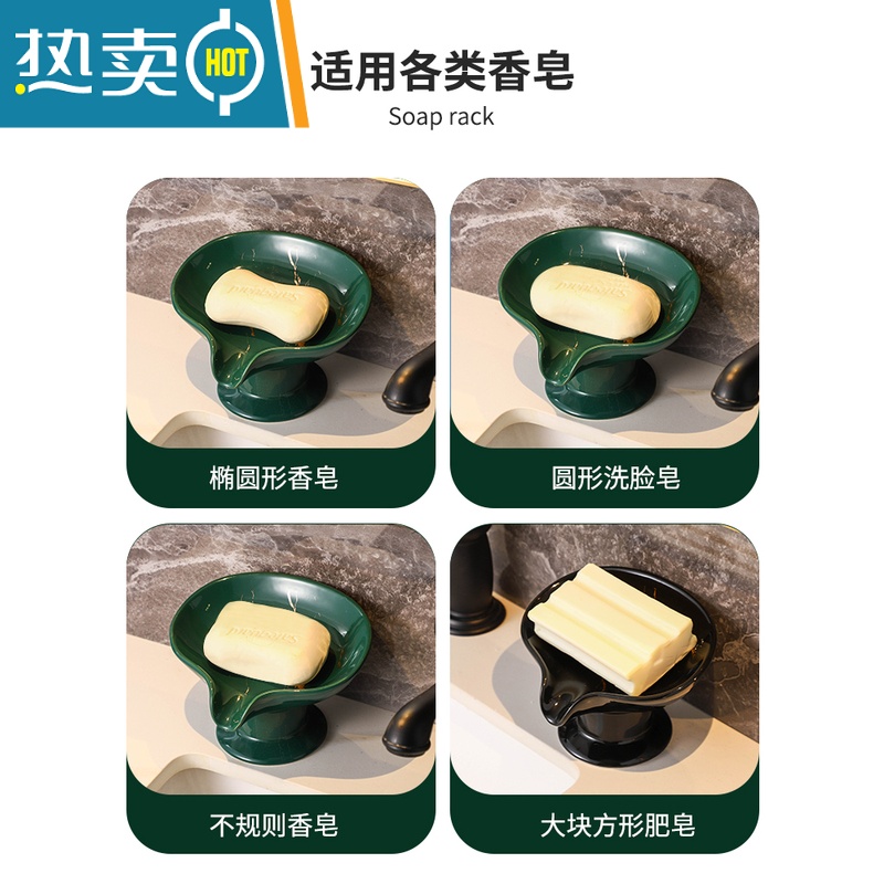 敬平肥皂盒轻奢风香皂盒子网红款沥水卫生间家用创意不积水香皂置物架 双层肥皂架[简约白]高清大图