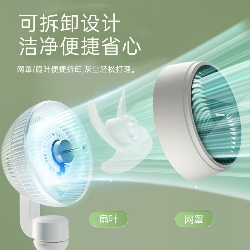 松下空气循环扇家用直流变频电风扇落地扇3D立体广角送风 空气循环扇F-CW1801C-W高清大图